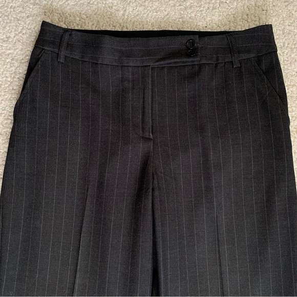 david n Pants PinStriped Wide Straight Leg ~ Charcoal w/Silvery Stripe ~ Size 10 - Picture 3 of 14